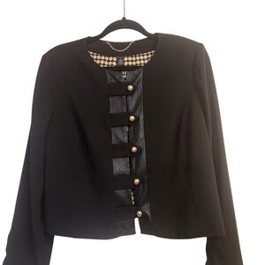 Chico's Black Label Black Blazer with Gold Button Accents New With Tags